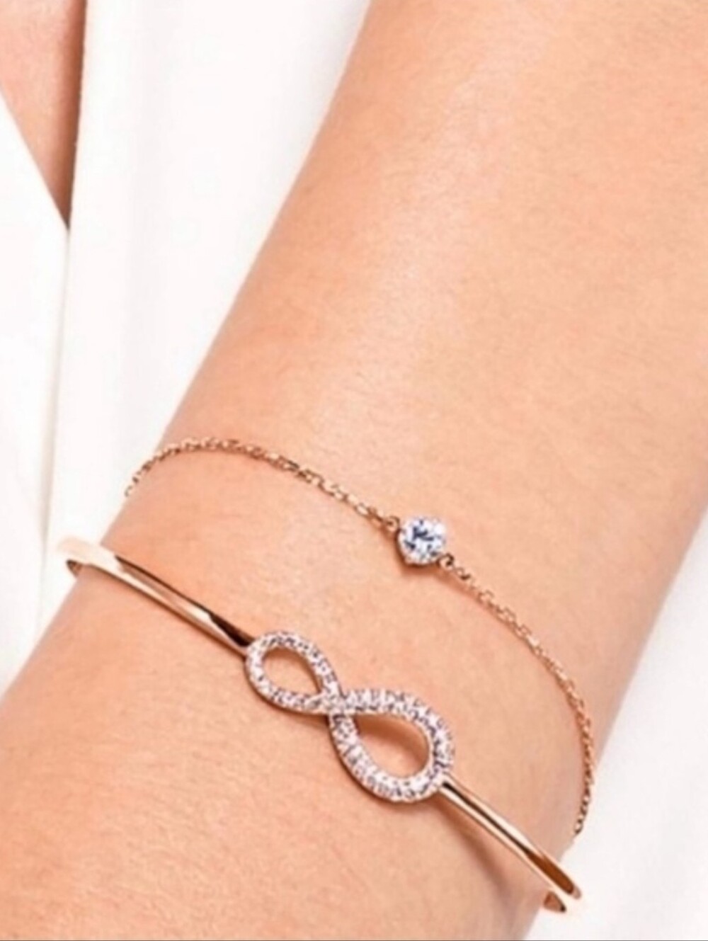 Swarovski Hyperbola bangle Infinity Elegant Rose Gold Infinity Bracelet